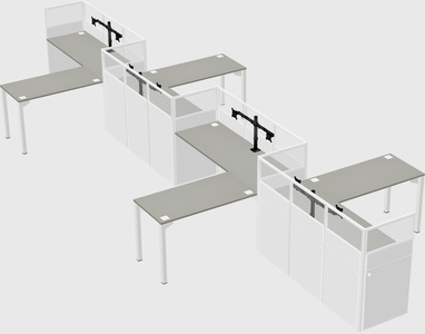 L-shape cubicles