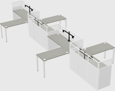 L-shape cubicles