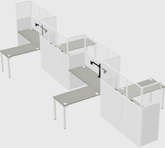 L-shape cubicles