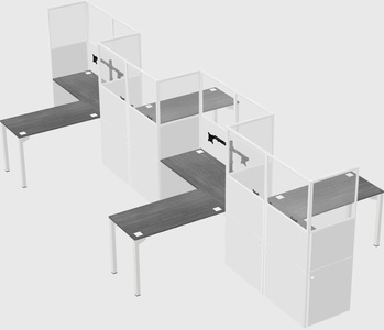 L-shape cubicles