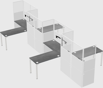 L-shape cubicles