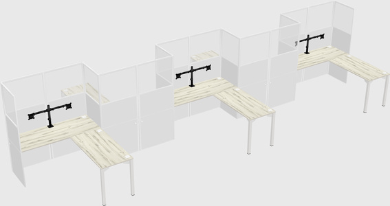 L-shape cubicles
