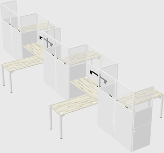 L-shape cubicles