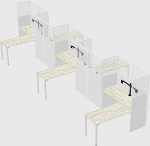 L-shape cubicles