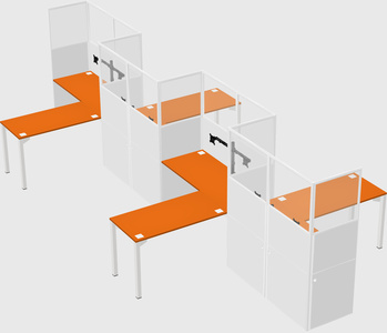 L-shape cubicles