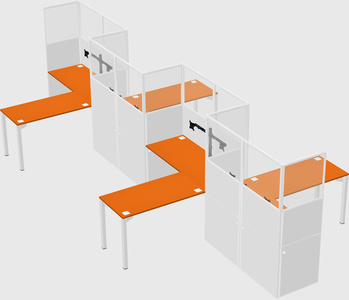 L-shape cubicles