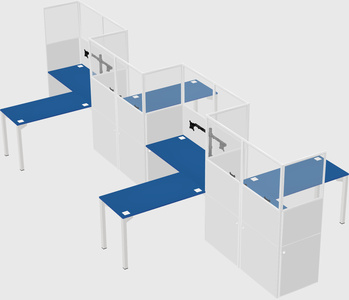 L-shape cubicles