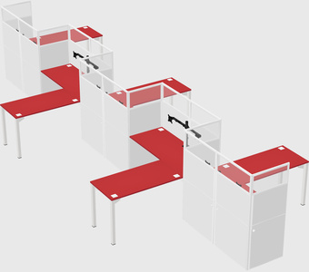 L-shape cubicles