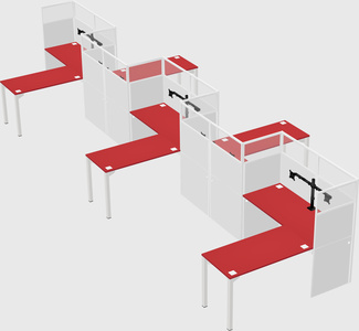 L-shape cubicles