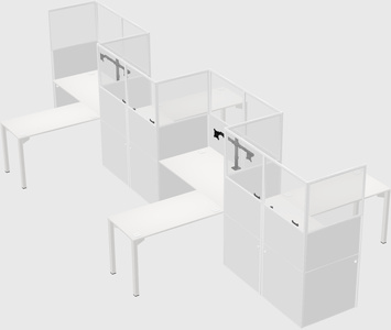 L-shape cubicles