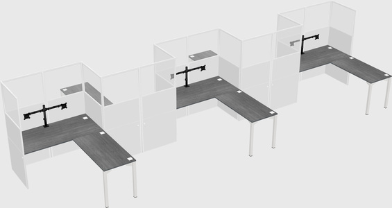 L-shape cubicles