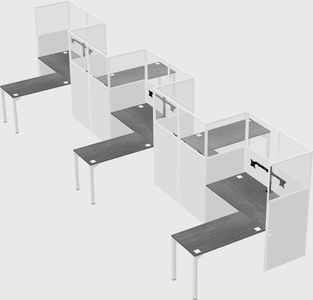 L-shape cubicles