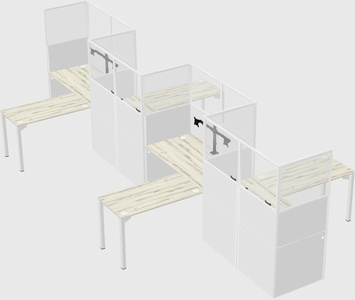 L-shape cubicles