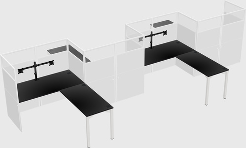 L-shape cubicles