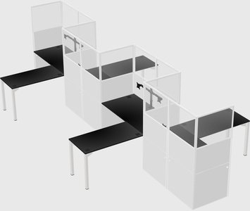 L-shape cubicles
