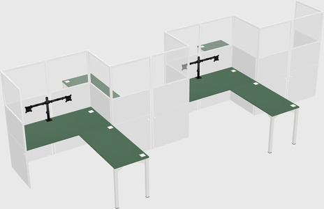 L-shape cubicles