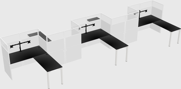 L-shape cubicles