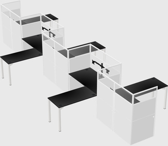 L-shape cubicles