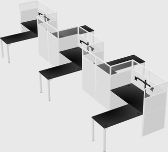L-shape cubicles