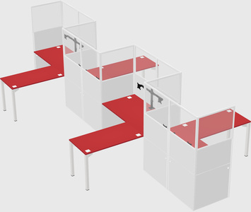 L-shape cubicles