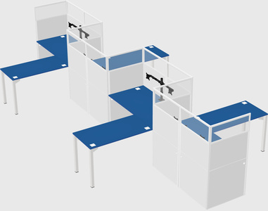 L-shape cubicles