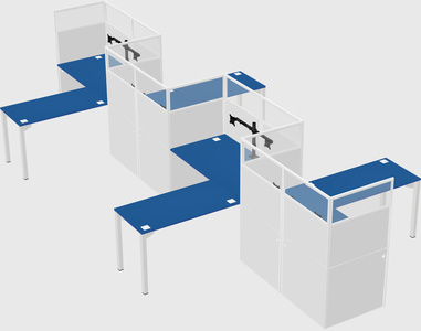 L-shape cubicles
