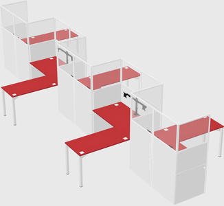 L-shape cubicles