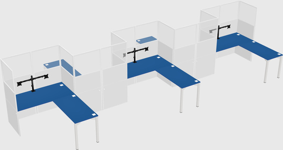 L-shape cubicles