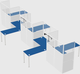 L-shape cubicles