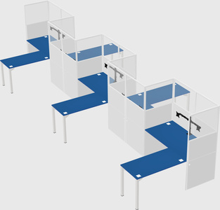 L-shape cubicles