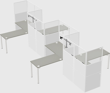 L-shape cubicles