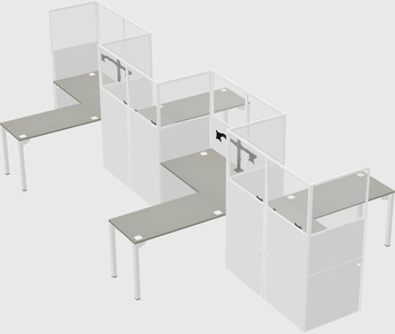 L-shape cubicles