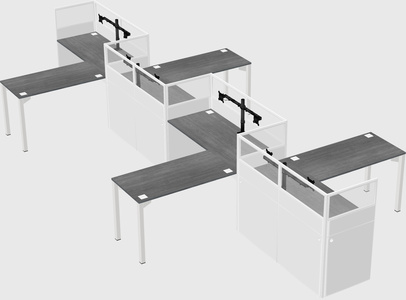 L-shape cubicles