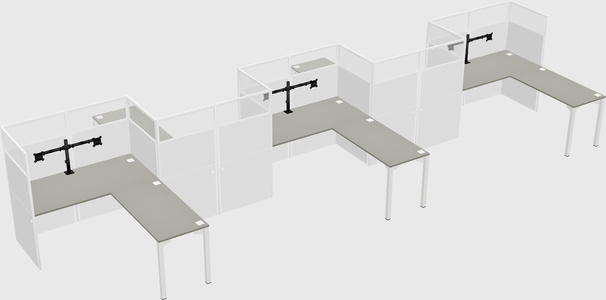 L-shape cubicles