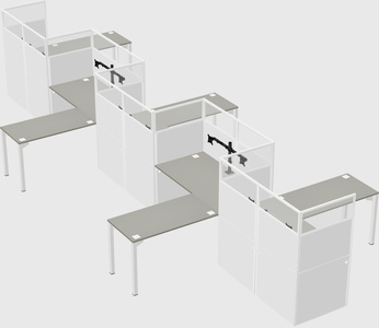 L-shape cubicles