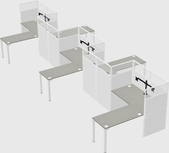 L-shape cubicles