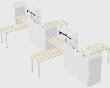 L-shape cubicles