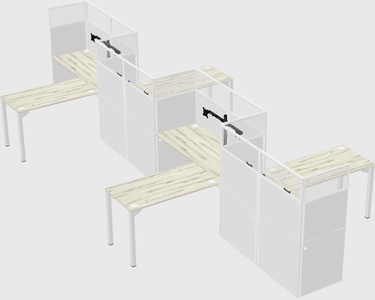 L-shape cubicles