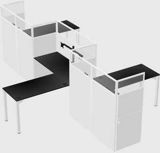 L-shape cubicles