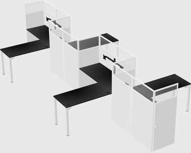 L-shape cubicles