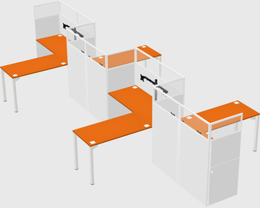 L-shape cubicles