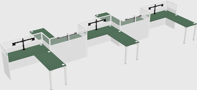 L-shape cubicles