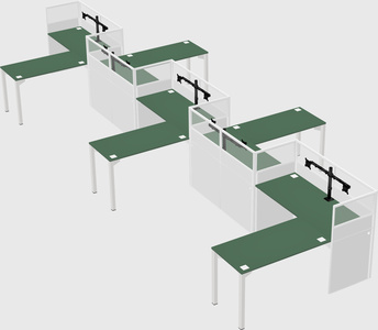 L-shape cubicles