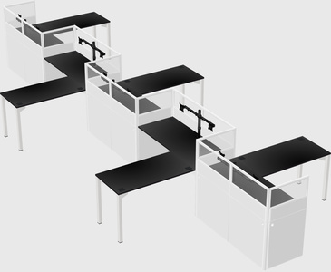 L-shape cubicles