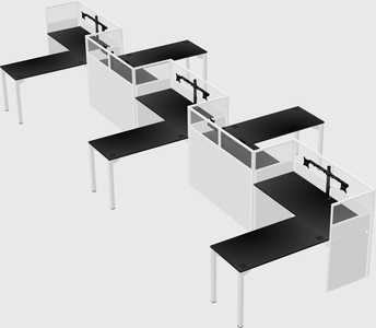 L-shape cubicles