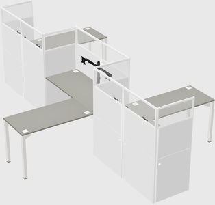 L-shape cubicles