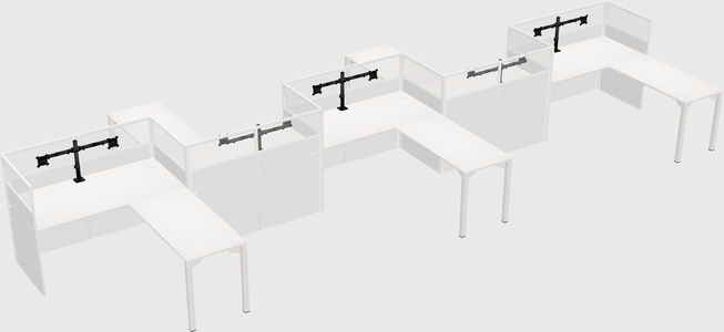 L-shape cubicles