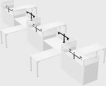 L-shape cubicles