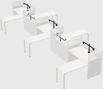 L-shape cubicles