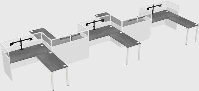 L-shape cubicles